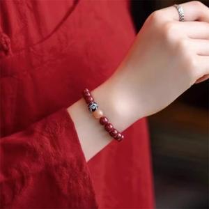 Gelang Tangan Cinnabar Lotus, Sunstone, Fesyen Baru, Trend Cina Kreatif, Uniseks, Mudah dan Serba guna, Tali Gelang Elegan Bracelets Bangles Jewelry