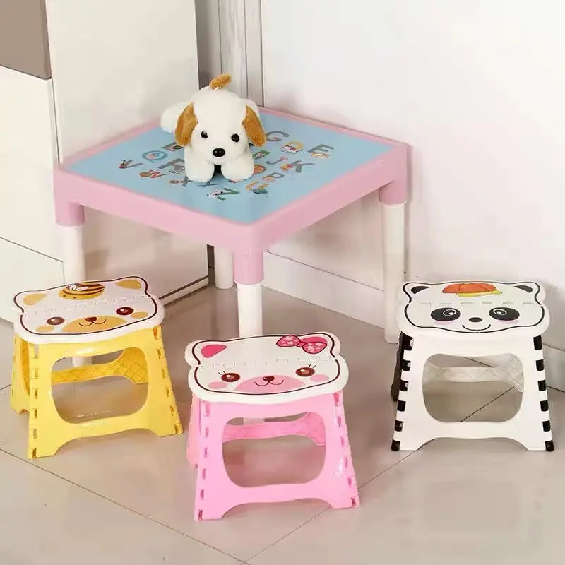 ED shop kids child cartoon plastic folding stool portable outdoor folding chair Thickened Outdoor
