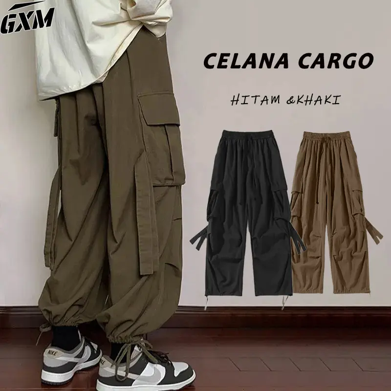 celana cargo korean style pria Celana harem pria import celana panjang pria harem hip hop casual Celana panjang cowok keren celana hitam panjang pria karet celana vintage Khaki pria celana remaja loose pants import