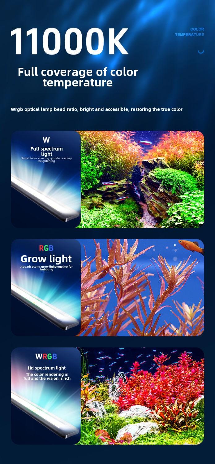 Product Introduction of Fish Tank Lighting Diving Led Dedicated Full Spectrum Aquarium Grass Tank Explosion Algae Brightening Water Plants Small Household Fluorescent Fixture 7