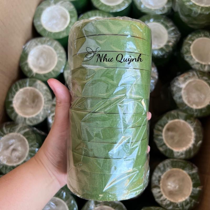 Lốc 12 cuộn băng keo sáp quấn cành, làm thân cây hoa giả, handmade, quấn thân hoa trang trí 2