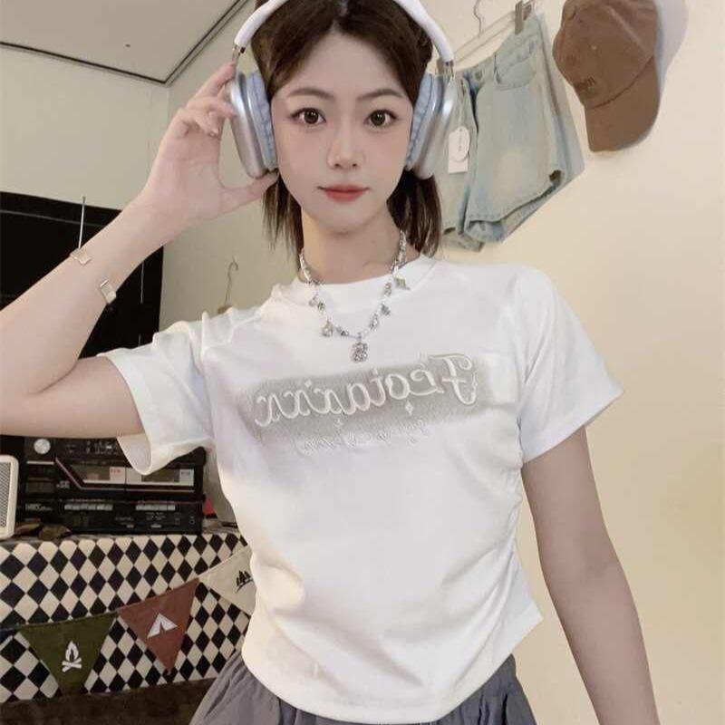 【พร้อมส่งจากกรุงเทพ】M-3XL เสื้อแขนสั้นผู้หญิง เสื้อสาวอวบไซส์ใหญ่ เสื้อเอวจั้มสุดเซ็กซี เสือผู้หญิงสีพื้น แมทช์ง่าย ผ้านุ่ม ผ้าดีใส่สบายเหมาะกับอากาศร้อน ๆ Lady Women เสื้อยืดสาวอวบ Clothing Tshirt เสื้อ เข้า รูป ผู้หญิง ไซส์ ใหญ่ ไซส์ เล็ก 0