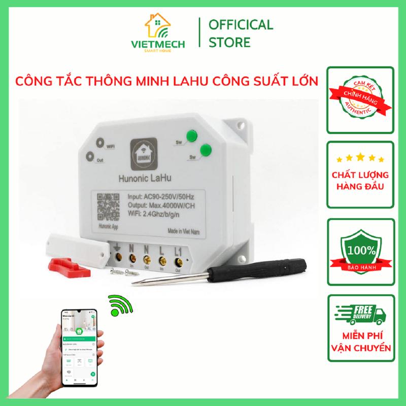 [Công suất lớn] Công tắc thông minh LAHU công suất 4kW điều khiển máy bơm, bình nóng lạnh, các thiết bị công suất lớn, điều khiển từ xa qua điện thoại, hẹn giờ bật tắt tự động