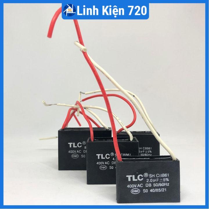 Tụ quạt 1uF/1.5uF/2uF/2.2uF/2.5uF/3uF/4uF/5uF/6uF điện áp 400V 50/60HZ 3