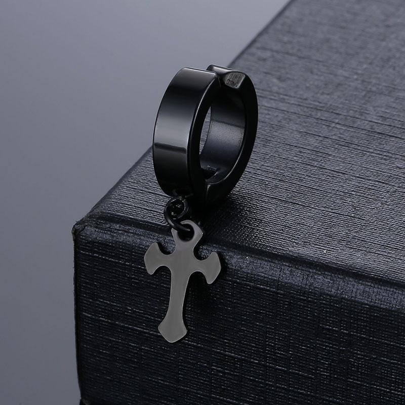 Kẹp Tai Mặt Dây Chuyền Ngôi Sao Chữ Thập Bằng Thép Không Gỉ, Phong Cách Punk, Không Xỏ Lỗ, Dành Cho Phụ Nữ Và Nam Giới, Thời Trang Hiphop, Không Xỏ Lỗ Tai, Đồ Trang Sức Nam, 1 Chiếc 4