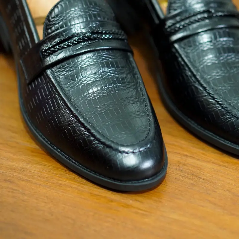 Giầy nam da bò vân sần bắp I Mã GHA006I Bảo hành 12 tháng I Mũi Tròn I Đế cao su I Shoes GiàY 4