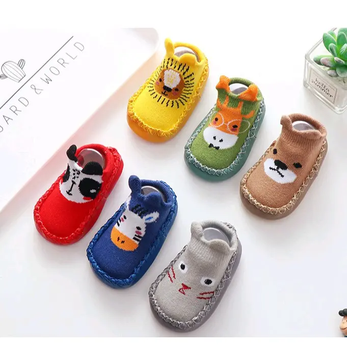 Sepatu Kaos Kaki Bayi Anak Prewalker Anti Slip Karakter Motif Hewan Cewek Cowok