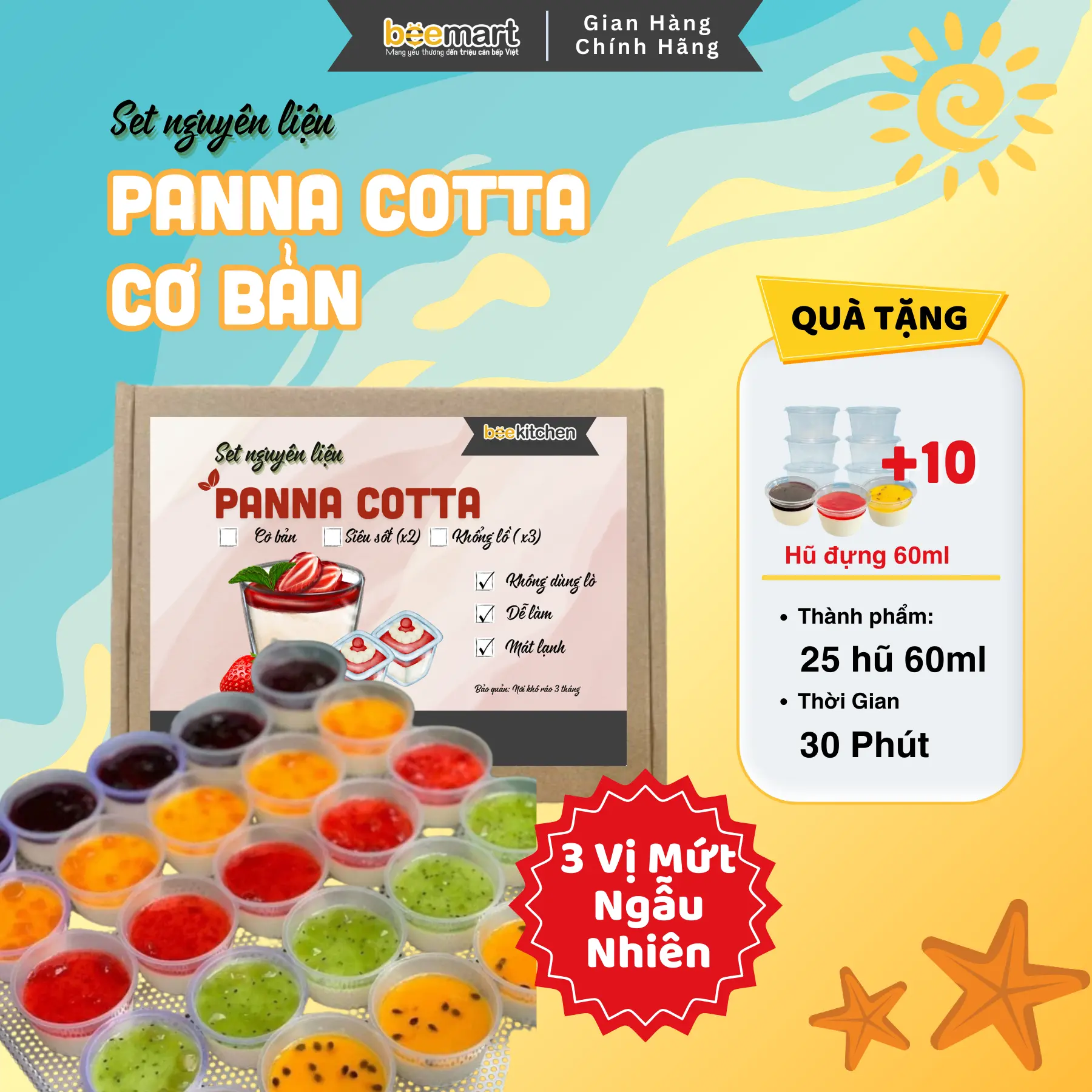 [TẶNG HŨ] Set Panna Cotta nhà Bee - 25-50 hũ - Đồ ăn vặt cực ngon - Chuẩn bị thêm Sữa tươi không đường