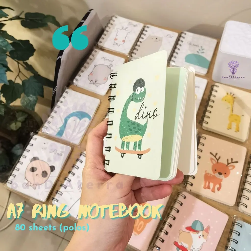 Bandiaterra Animal Ring Book Polos 80 lembar/A7 Notepad A0158