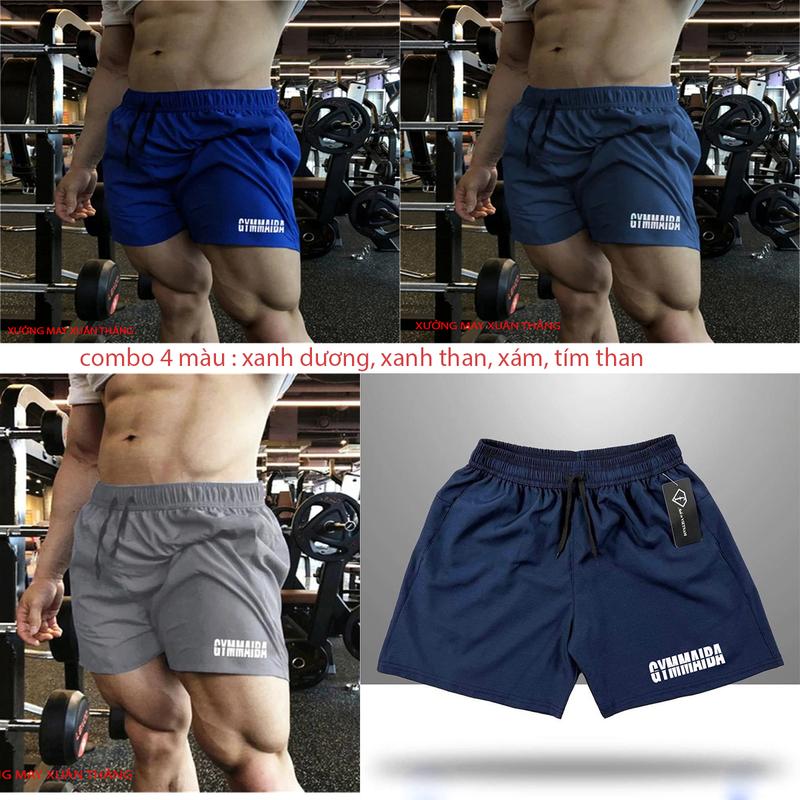 COMBO 4-5 QUẦN ĐÙI NGẮN THỂ THAO. CHẤT THUN MÈ THOÁNG MÁT, CO GIÃN 4 CHIỀU . MẪU GYMMAIBA 1