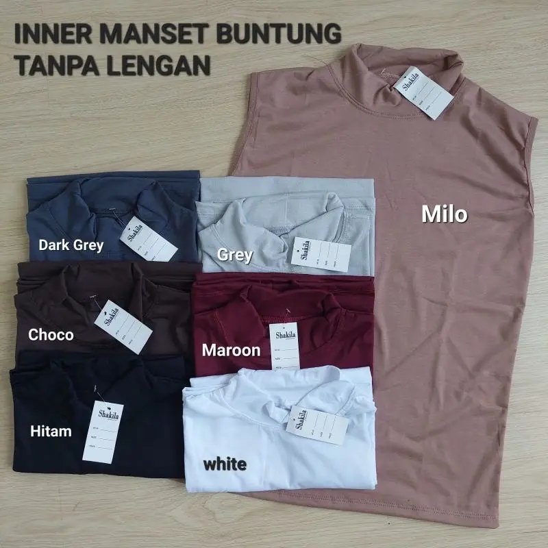 Manset Buntung inner kaos tanpa lengan manset kaos wanita kutung dalaman baju daleman baju Katun Polos 0