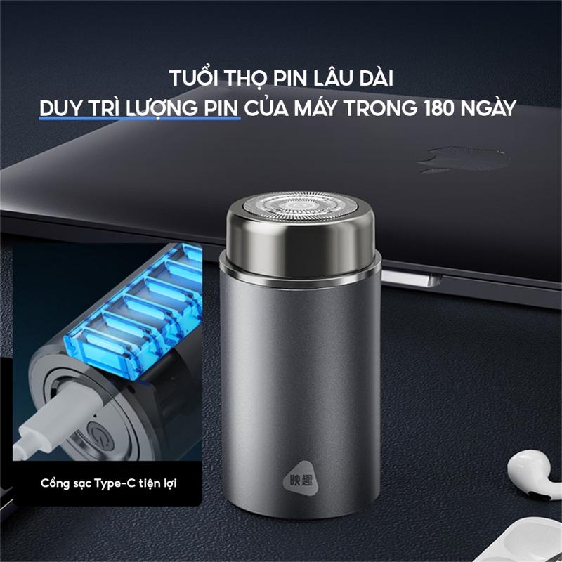 Máy cạo râu siêu mini Enchen Z3 lưỡi dao 3 vòng tự mài, cạo khô & ướt, chống kẹt râu, pin cực trâu 7