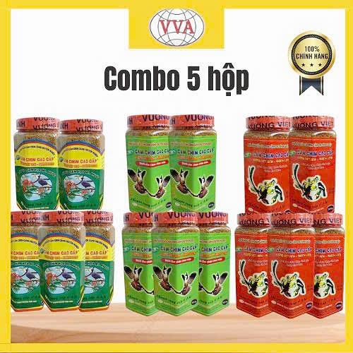 [COMBO 5 VVA-KL] Cám chim siêu cao cấp Vương Việt Anh - Khánh Long dành cho Chào Mào, Chích Chòe, Họa Mi - Hộp 500gr