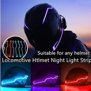 Set Stiker Lampu Led Strip Helm Motor Safety Warning Malam Helmet tron