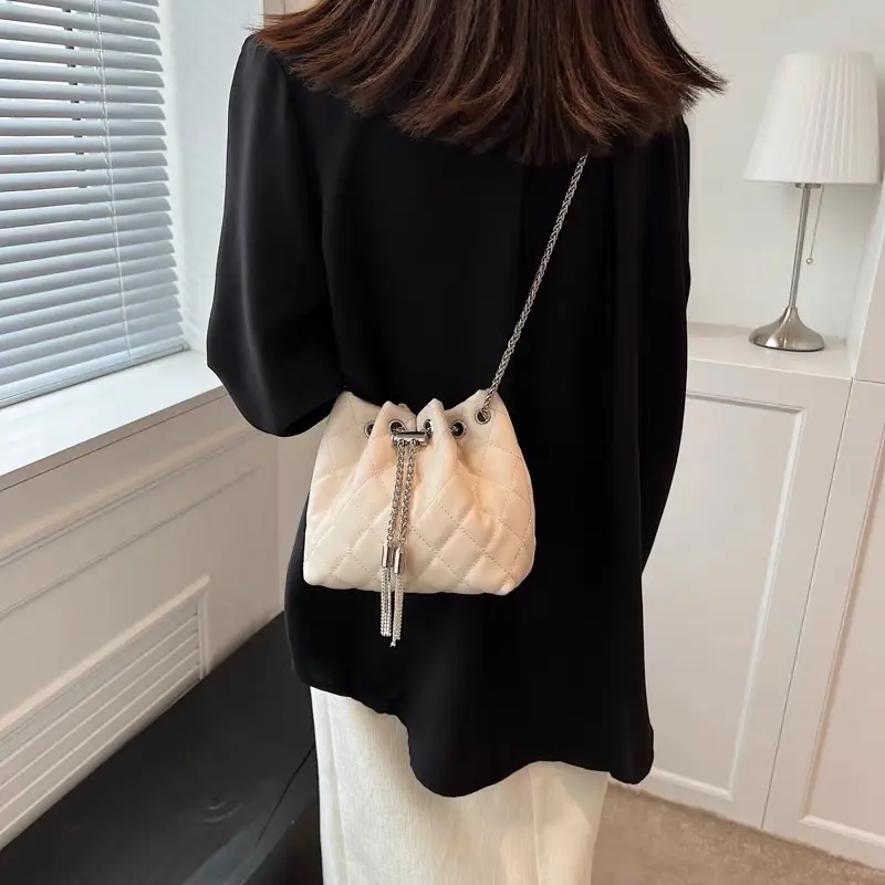 Túi da mềm dây rút basic dễ phối đồ phong cách hàn quốc 18cm