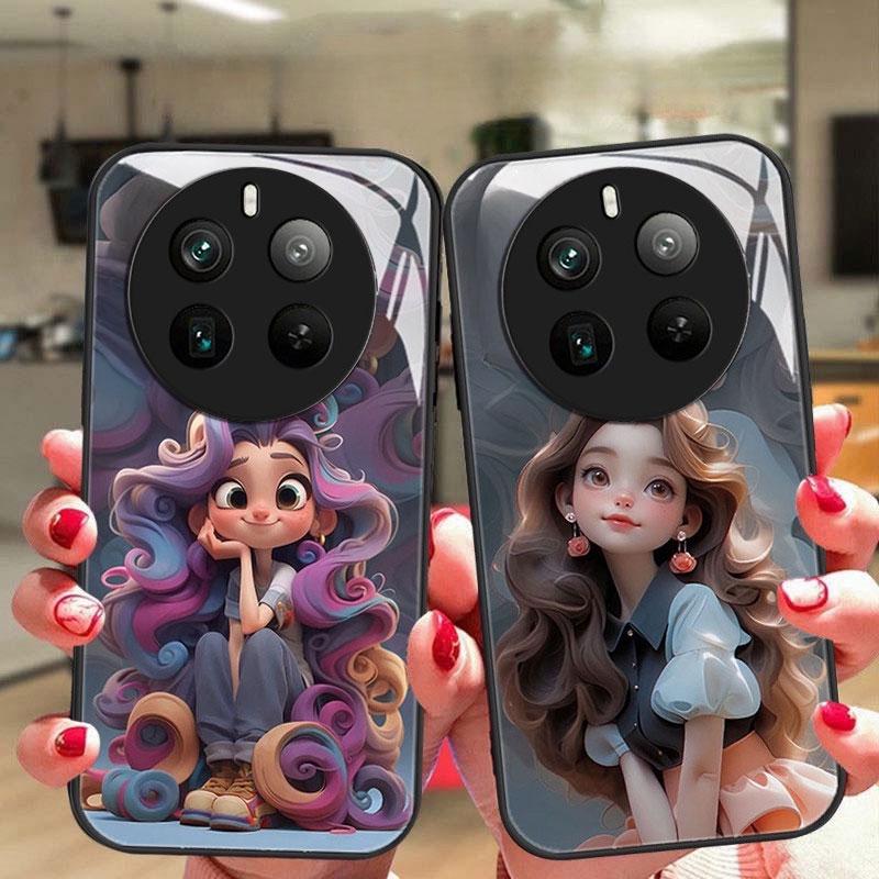 Product Introduction of With Camera Cover Lens Protector Casing For Realme 12 Pro 12X 12 11Plus Realme 11 12 Pro 4G 5G 2024 Shockproof Phone Case Cute the Runaway Princess Luxury Liquid Girls Glass Phone Case Accessories Protective 14