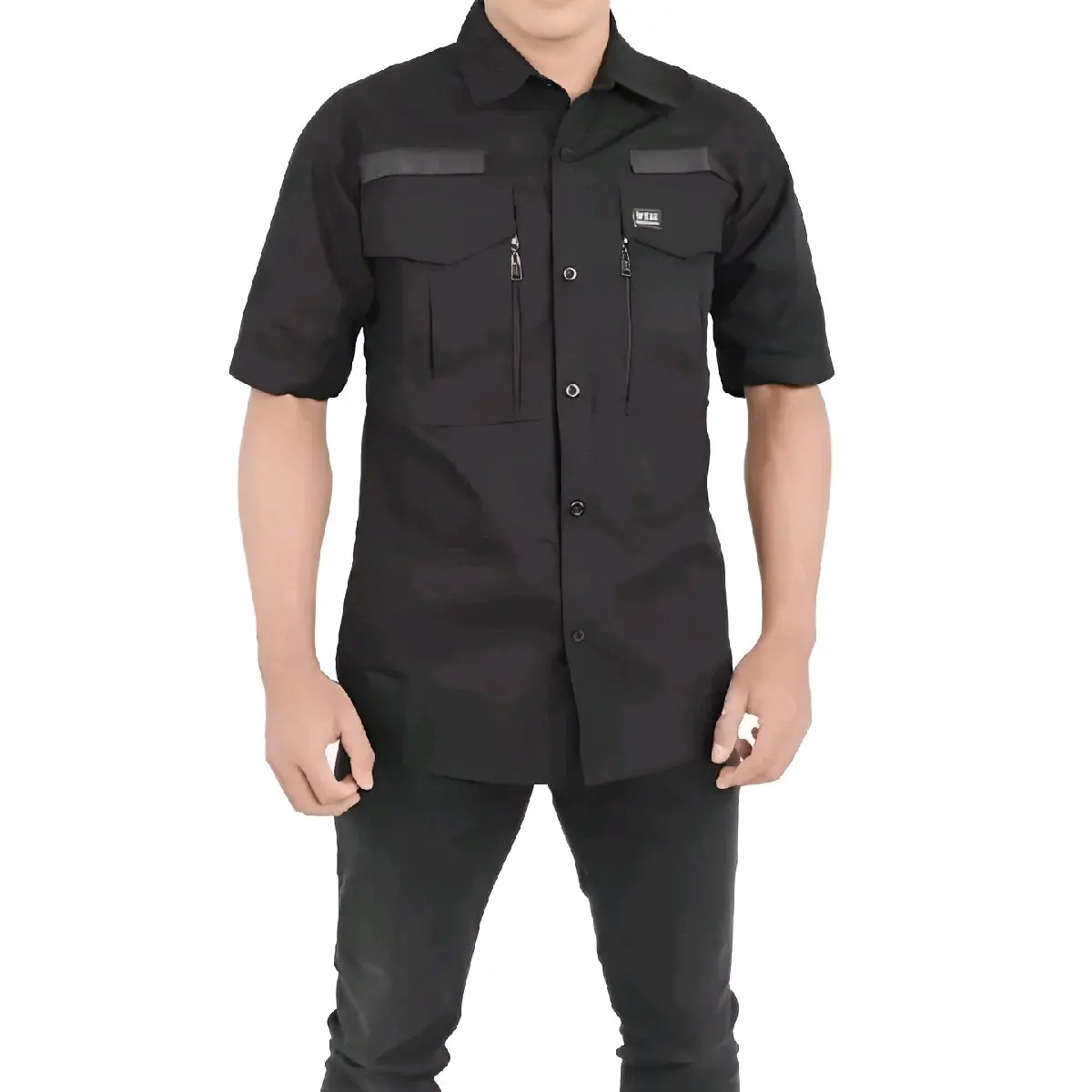 Kemeja pria tactical w tac lengan pendek Army