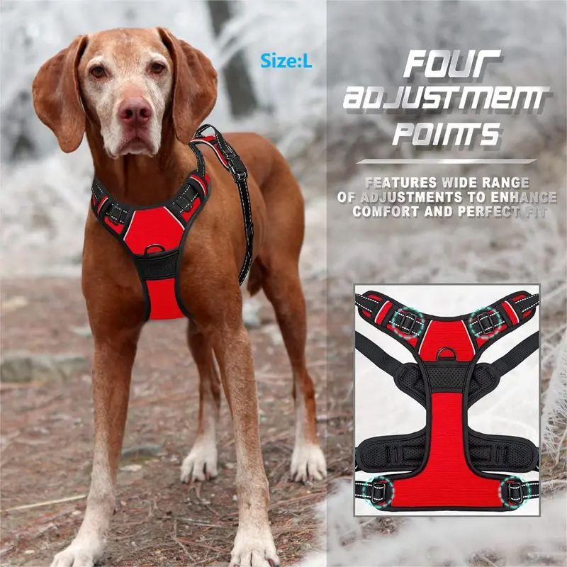 Adjustable Pet Harness, Breathable Comfortable Harness for Small Medium Large Dogs, Comfy & Safe Pet Harness 7
