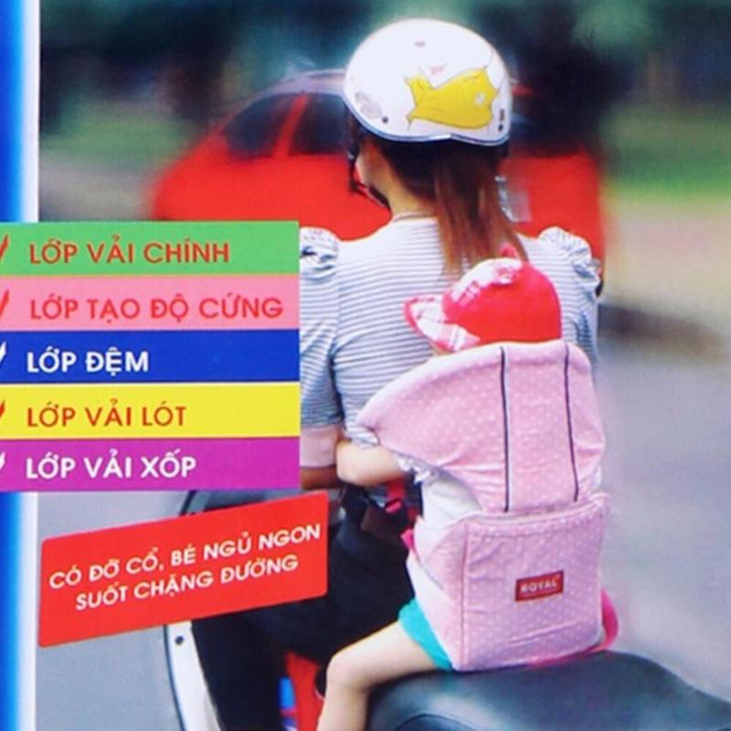 Đai đi xe máy cho bé, đỡ cổ và lưng - Royal Địu Voi túi địu em bé