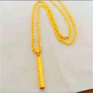 kalung nuri liontin bambu titanium gold lapis 24K anti karat anti luntur