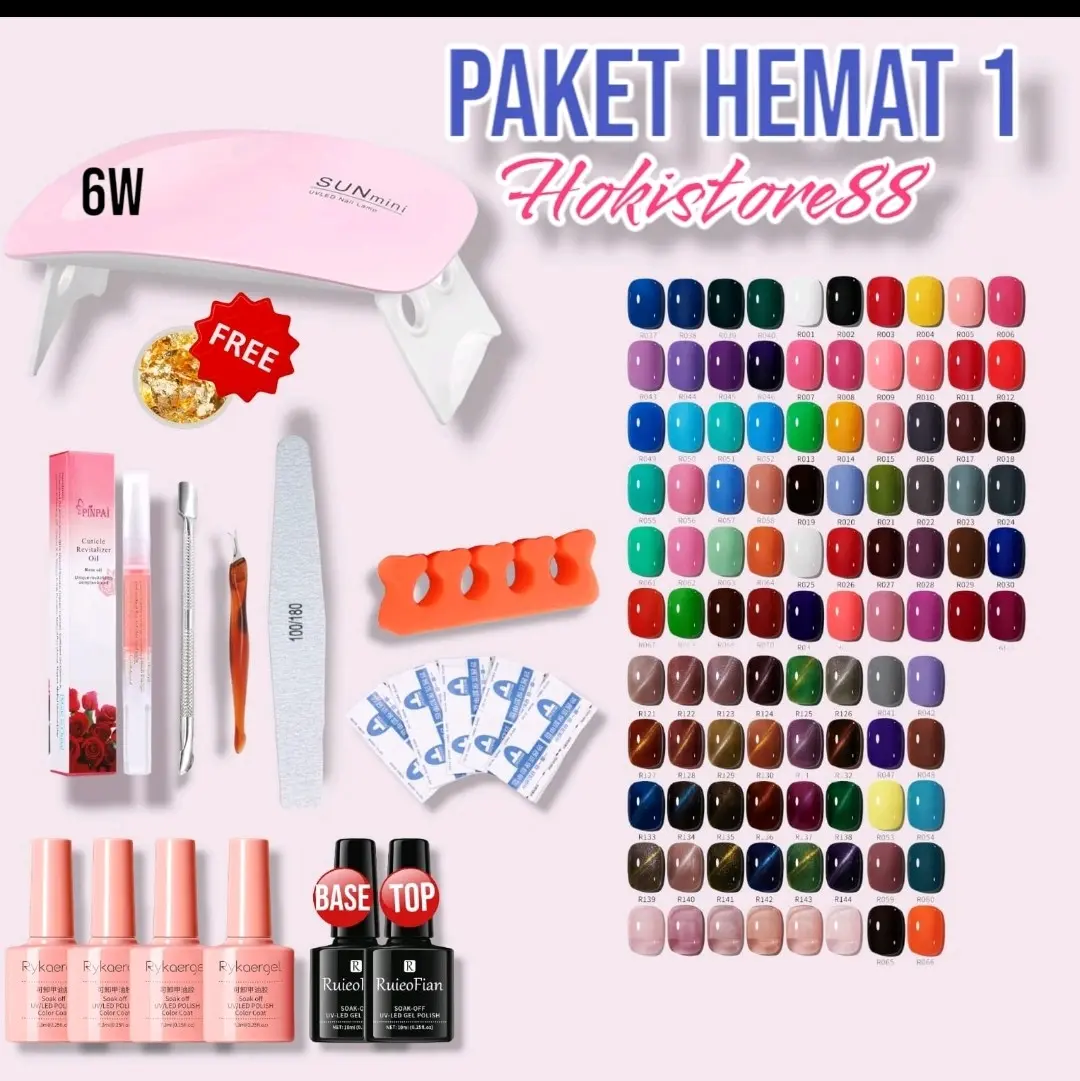 PAKET NAIL ART HEMAT / PAKET NAIL GEL / UV GEL POLISH KIT