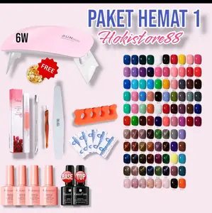 PAKET NAIL ART HEMAT / PAKET NAIL GEL / UV GEL POLISH KIT