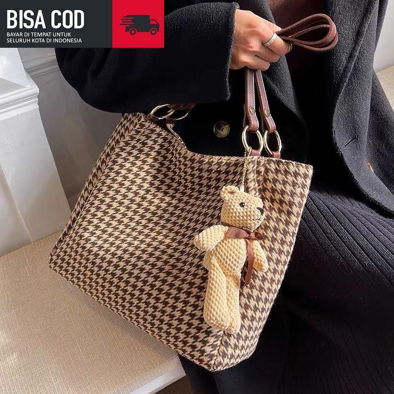 Tote Bag Wanita 8865 Neira Motif Mikro Polka Dot Totebag Perempuan Cewek 1