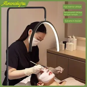 ✨Garansi gratis selama 6 bulan✨Professional Lampu Eyelash Extension Berdiri 125-165cm Lampu Standing  Lampu Facial Remote 3 Warna LED Lamp Salon Lash Light Moonlight Lampu Studio Make Up Salon Eyebrow Eyelash Tatoo Artist Mengisi Cahaya Riasan
