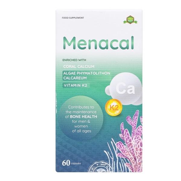 [Tặng quà +tích điểm] Canxi Menacal - Canxi Từ Tảo Biển Và San Hô Cho Mẹ Bầu Và Trẻ Nhỏ.Hộp 60 Viên