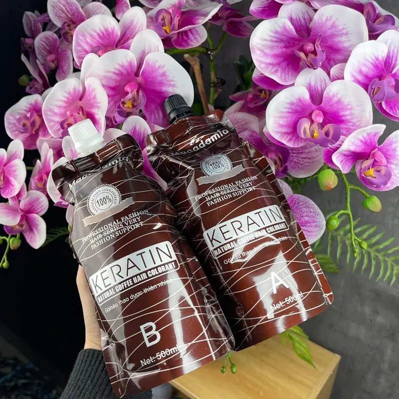 Nhuộm đen phủ bạc Maca 500ml x2 ( không dính da đầu , keratin mềm mại tóc ) chuyên salon , baber Nhuộm Tóc Nữ Đổi Màu Tóc 4