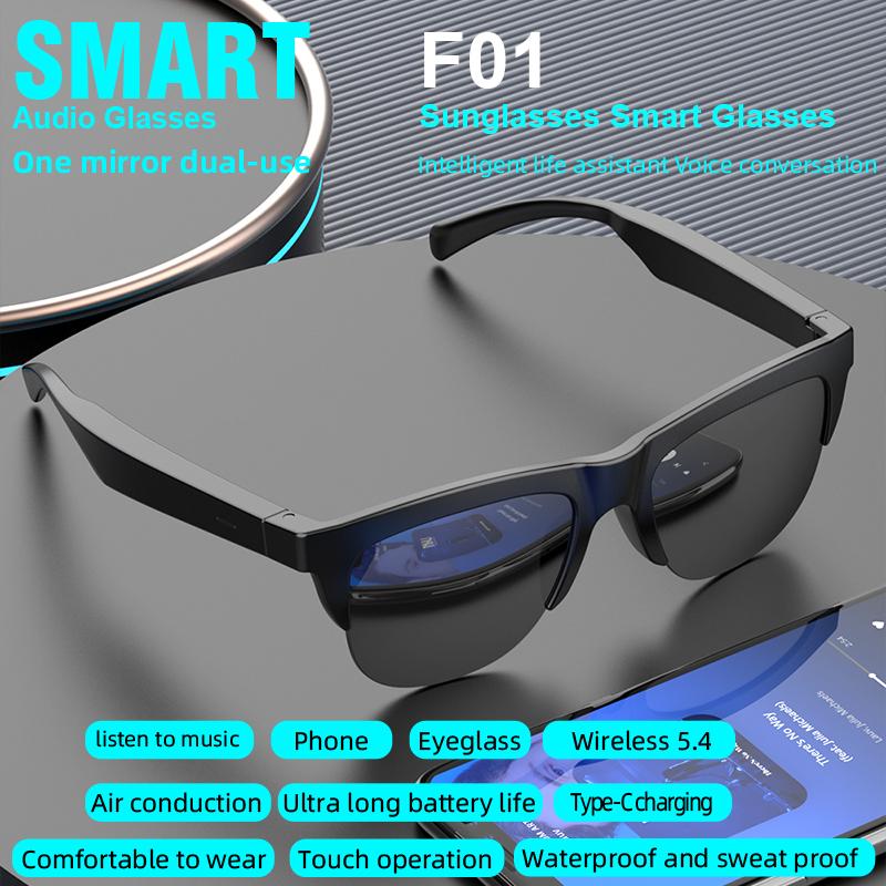 Smart Bluetooth Sunglasses Glasses Call Outdoor Sports Headphones V5.4 HIFI Black Technology Anti-touch UV For Men And Women