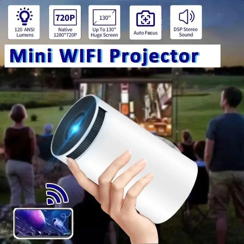 【Việt Nam】Máy chiếu HY300 4K Android 11 WiFi6 Double 260Si Allwinner BT5.0 1080P 1280*720p rạp chiếu phim ngoài trời gia Projector 1