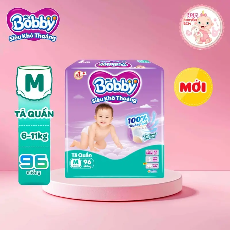 [HCM ] Tã quần BOBBY Ultra Siêu Khô Thoáng size M96/L88/XL76/XXL70 1
