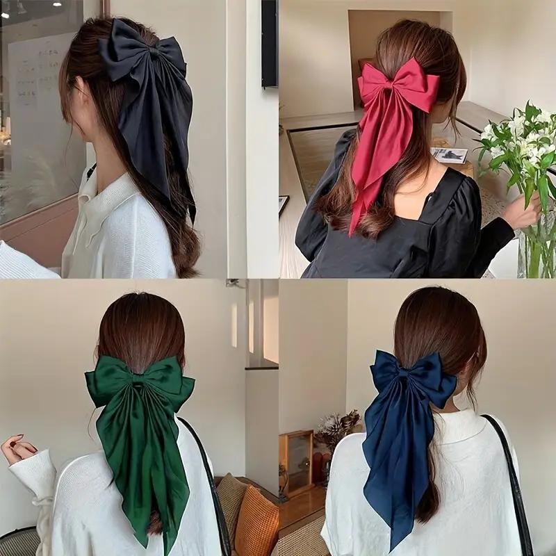 Jepit Rambut Pita Besar Elegan Panjang Pita Panjang Rambut Fashion Accesories Wanita Gaya Korea Vintage Dewasa Lucu Bahan Satin Lembut Jepit Rambut Pita Besar Elegan Panjang Pita Panjang Rambut Fashion Accesories Wanita Gaya Korea Vintage Dewasa Lucu Bahan Satin Lembut