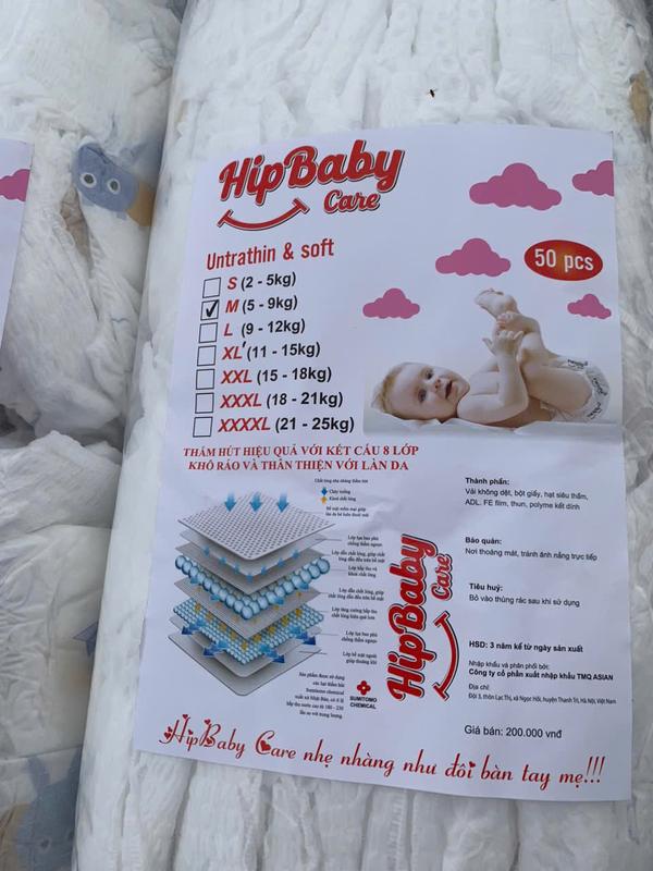 COMBO 150 miếng 3 bịch tã quần tã dán HipBaby phiên bản nâng cấp đủ các size S M L XL 2XL 3XL- Bỉm có dán sau cuộn bỉm sau khi dùng. Nữ Women