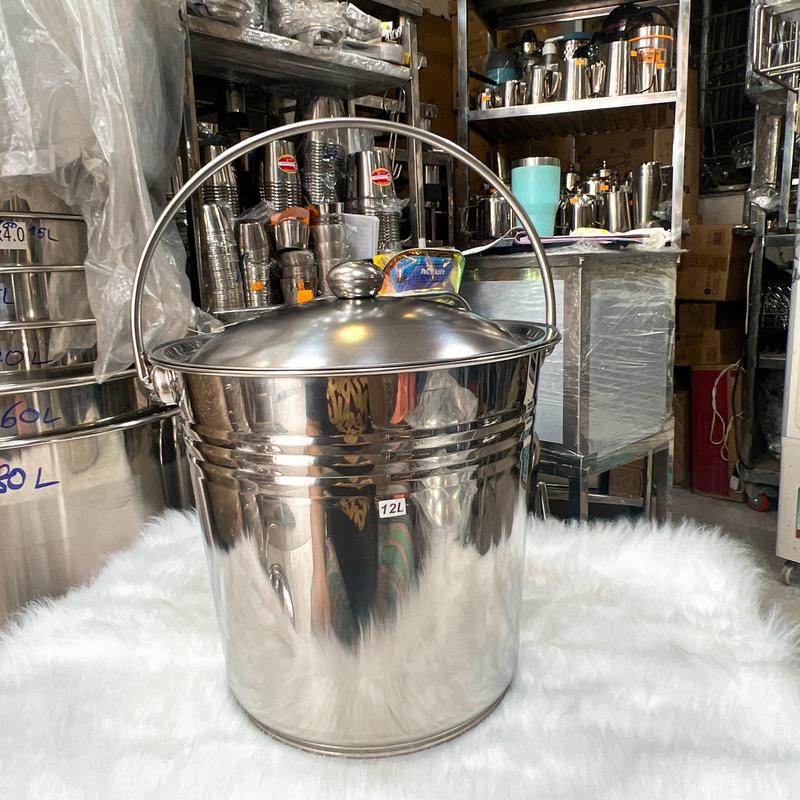 Xô Inox có nắp đậy - TikTok Shop Vietnam