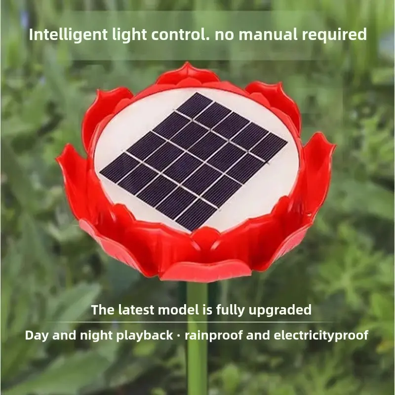 New Outdoor Solar Powered Night Light Music Player 24 Hour Single Song Loop Waterproof Snowproof Audio Player
