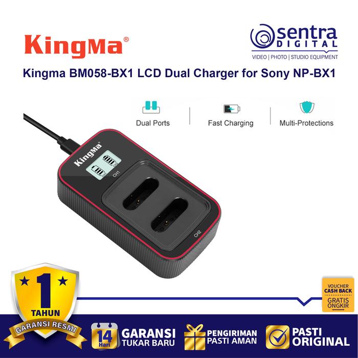 Gambar Kingma BM058-BX1 LCD Dual Charger for Sony NP-BX1 Battery ZV-1 , ZV-1F dari Sentra Digital Kota Surabaya Tokopedia