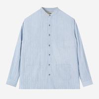 Gambar Baju Muslim Duha Muslimwear - Baraa Shirt Long Sleeve - Blue Stripe dari Duha Muslim Wear Kota Tangerang 1 Tokopedia