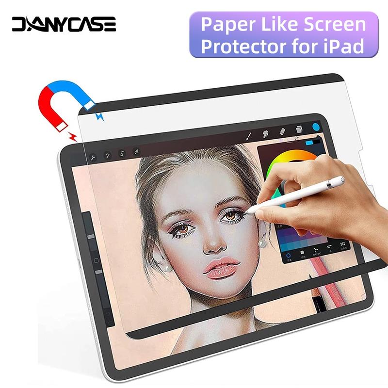 Có Thể Tháo Rời Giấy Giống Như miếng bảo vệ màn hình dành cho Mini 4 5 6 7 iPad Gen 5 6 7 8 9 10 11th Gen A16 2025 Air 4 5 10.9 "Air 6th 11" M2 2024 Air M3 Pro 2018-2022 11'' 12.9” Air M2 M3 Pro M4 11" Pro M4 13" Air 3 Pro Có Thể Tháo Rời phim thu hút