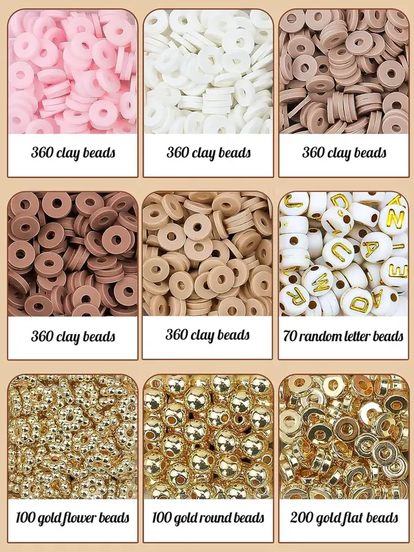 Friendship Bracelet Making Kit, Mixed Color Clay Beads & Letter Beads & Spacer Beads, DIY Jewelry Making Kit, Jewelry Making Supplies for Bracelet Necklace Earrings Christmas Gift, Christmas Gifts for Girlfriend 2
