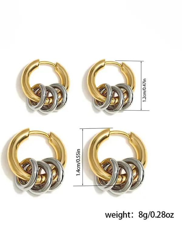 Minimalist Temperament Layers Hoop Earrings, Fashionable Earrings for Women & Girls, Trendy All-match & Exquisite Jewelry for Birthday Gift 1