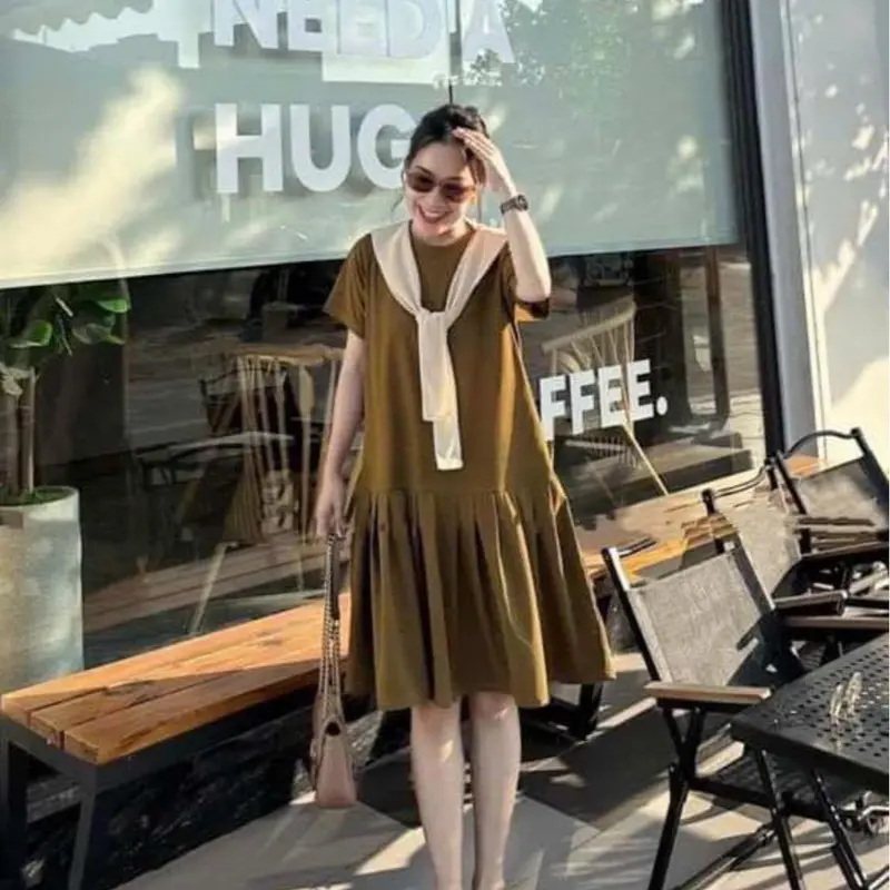 Váy thủy thủ babydoll đuôi cá tổ ong mềm mát co giãn trẻ trung năng động đi làm đi chơi du lịch Nữ Women Dress 2