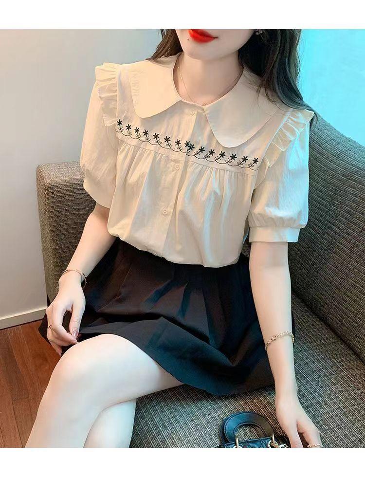Product Introduction of Áo Sơ Mi Thêu, Cổ Búp Bê, Dành Cho Nữ, Hàng Mới Về Mùa Hè 2023, Tay Phồng Cao Cấp, Thiết Kế Sành Điệu, Dễ Phối Đồ 16