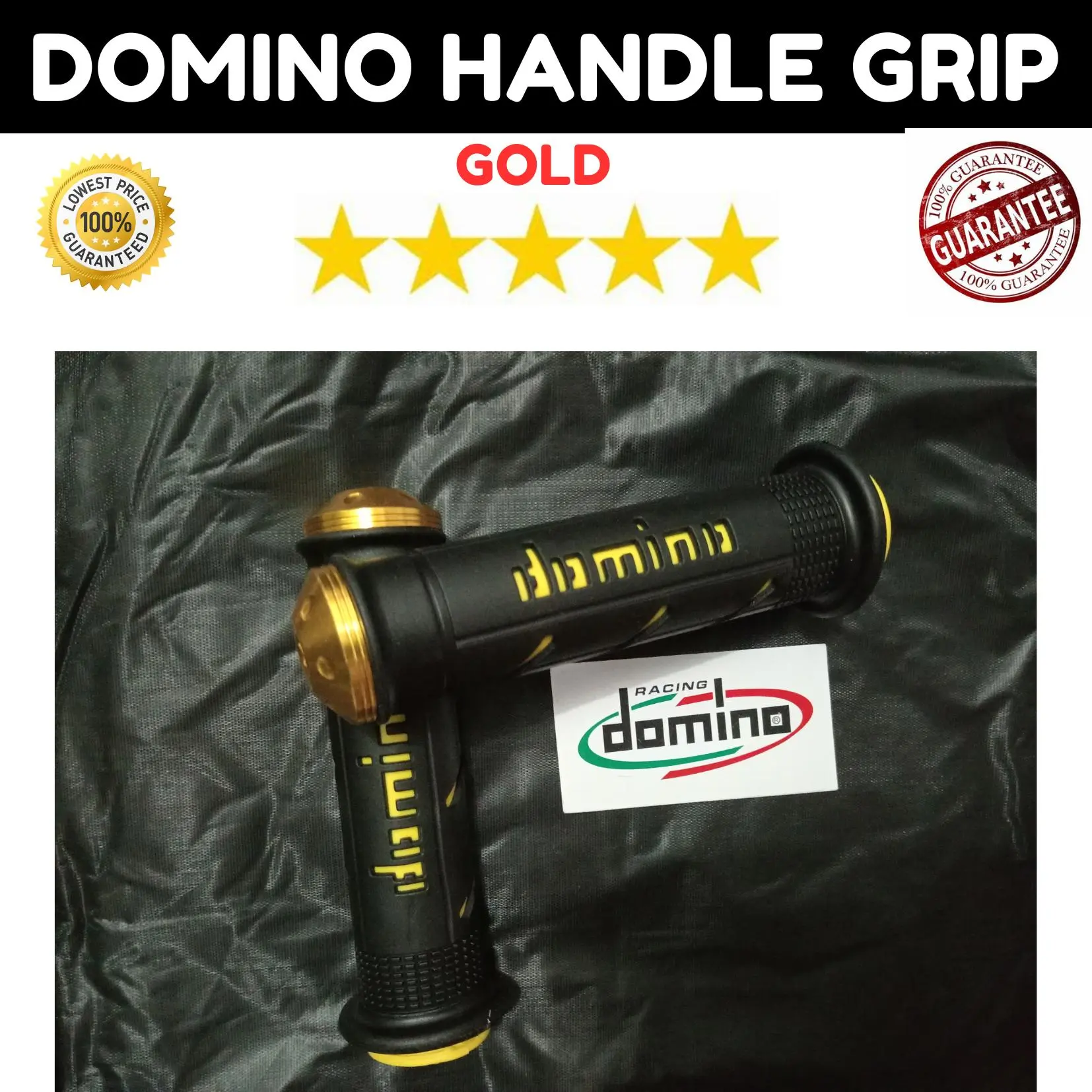 DOMINO HANDLE GRIP GOLD for Suzuki GD 110with free sticker / handle ...