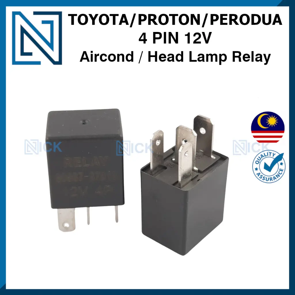 TOYOTA PROTON PERODUA HONDA 4 PIN RELAY HEAD LAMP AIR COND 90987-02012 PW537075 Accessories Automotive