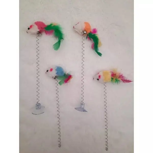 Mainan Kucing Lucu Tempel | Spring Lonceng Tikus | Cat Toys 3
