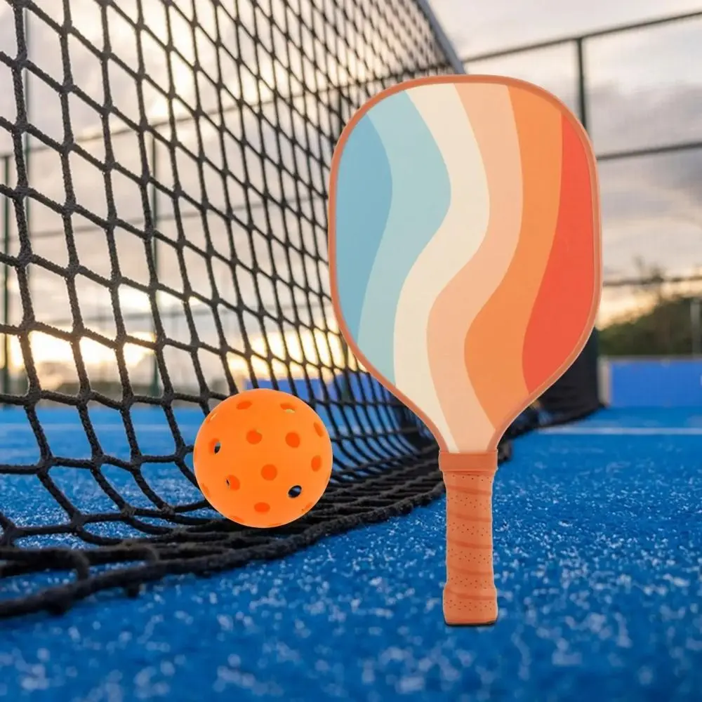 Ergonomic Cushion Grip Wooden Pickleball Paddles Non-Slip Ribbed Handle Pickle Ball Racket Colorful Beginner Pickleball Training Equipment Child