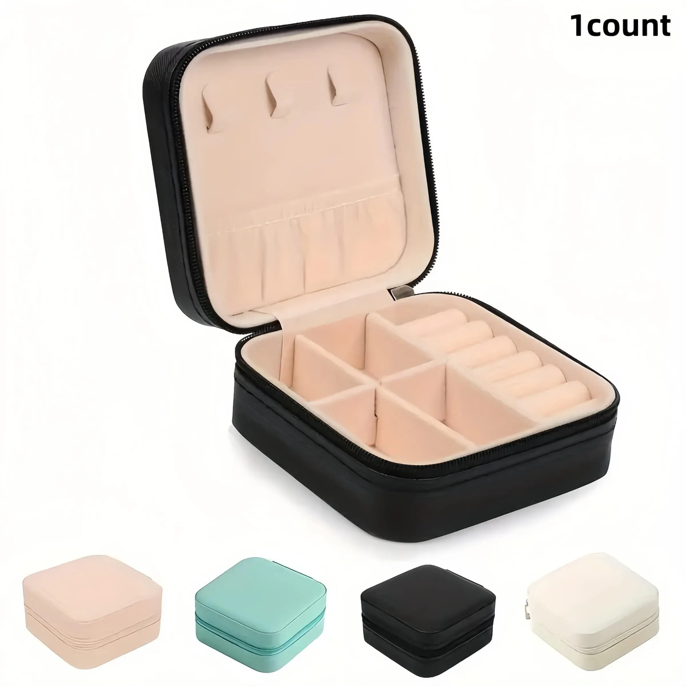 Portable Jewelry Storage Box, 1 Count Multi-grid Jewelry Organizer, Jewelry Storage Case for Earrings & Rings & Necklaces, Home Organizer