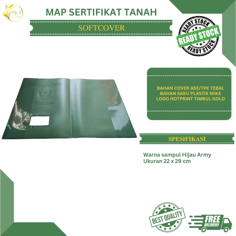 PREMIUM SAMPUL SERTIPIKAT TANAH BPN / COVER SERTIFIKAT TANAH /  MAP RUMAH Hijau 3